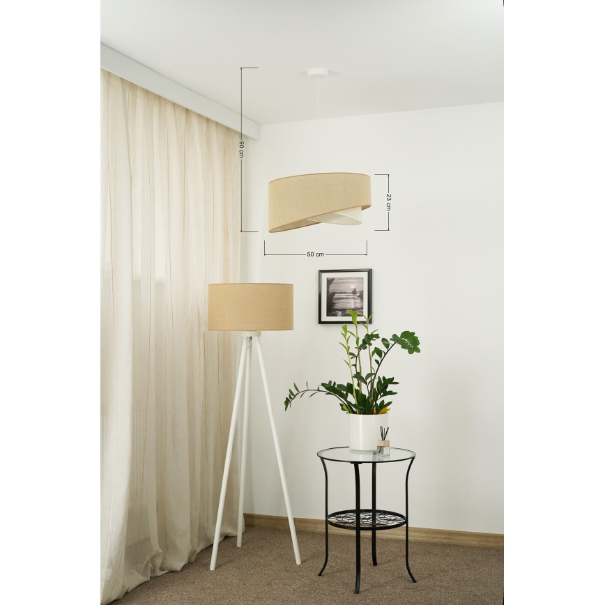 Brilagi - Suspension filaire LED LYRA 1xE27/15W/230V beige/crème