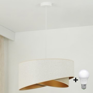 Brilagi - Suspension filaire LED LYRA 1xE27/15W/230V blanc/beige/doré