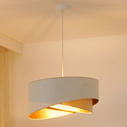 Brilagi - Suspension filaire LED LYRA 1xE27/15W/230V blanc/beige/doré