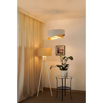 Brilagi - Suspension filaire LED LYRA 1xE27/15W/230V blanc/beige/doré