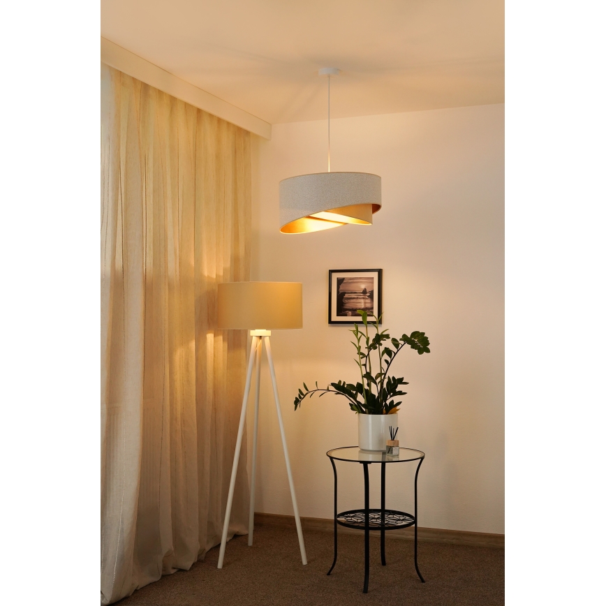 Brilagi - Suspension filaire LED LYRA 1xE27/15W/230V blanc/beige/doré