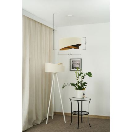 Brilagi - Suspension filaire LED LYRA 1xE27/15W/230V crème/noir/doré