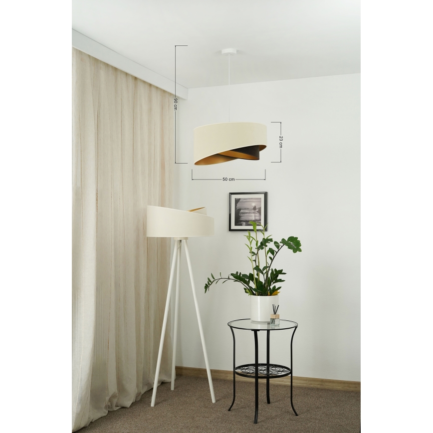 Brilagi - Suspension filaire LED LYRA 1xE27/15W/230V crème/noir/doré