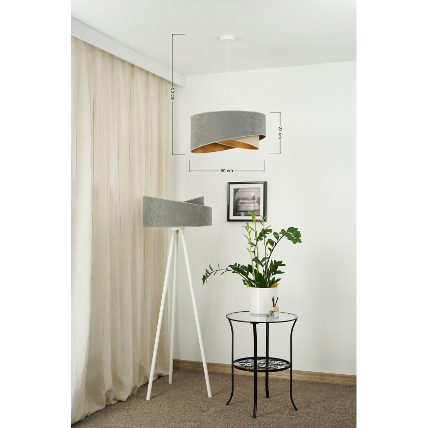 Brilagi - Suspension filaire LED LYRA 1xE27/15W/230V gris/beige/doré