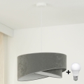 Brilagi - Suspension filaire LED LYRA 1xE27/15W/230V gris/blanc