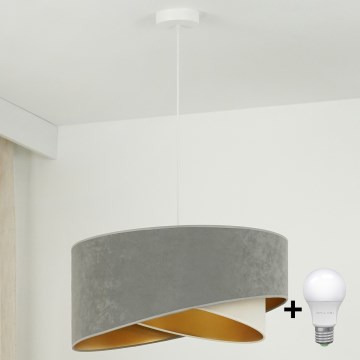 Brilagi - Suspension filaire LED LYRA 1xE27/15W/230V gris/crème/doré