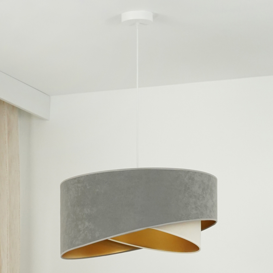 Brilagi - Suspension filaire LED LYRA 1xE27/15W/230V gris/crème/doré