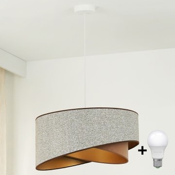 Brilagi - Suspension filaire LED LYRA 1xE27/15W/230V gris/crème/doré