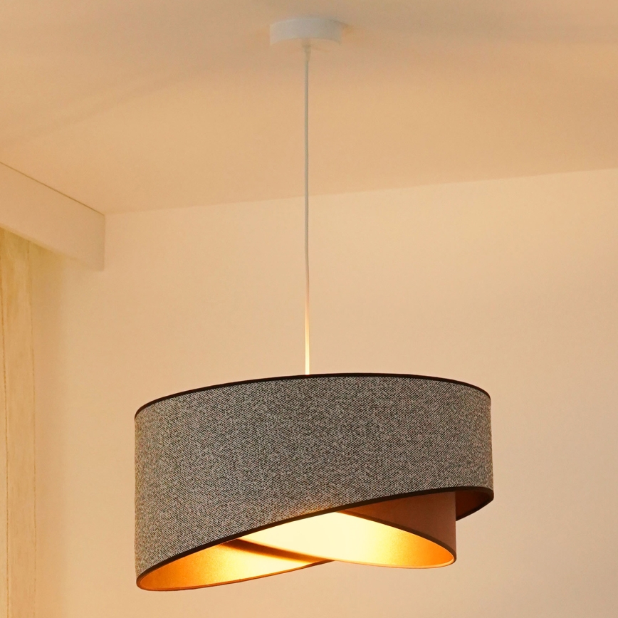 Brilagi - Suspension filaire LED LYRA 1xE27/15W/230V gris/crème/doré