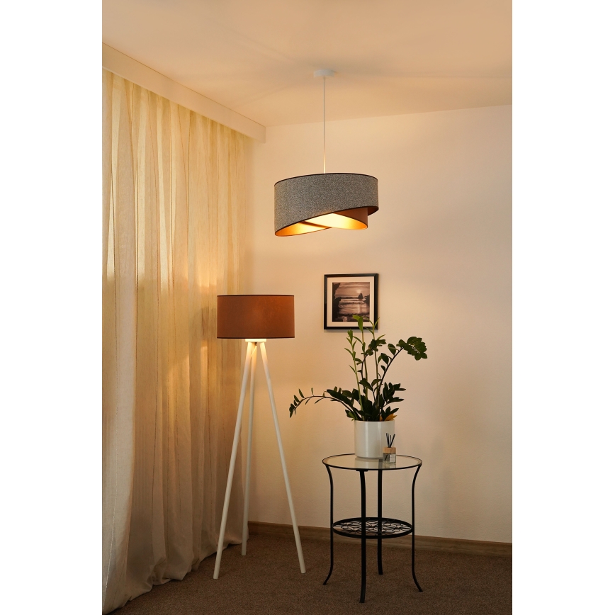 Brilagi - Suspension filaire LED LYRA 1xE27/15W/230V gris/crème/doré