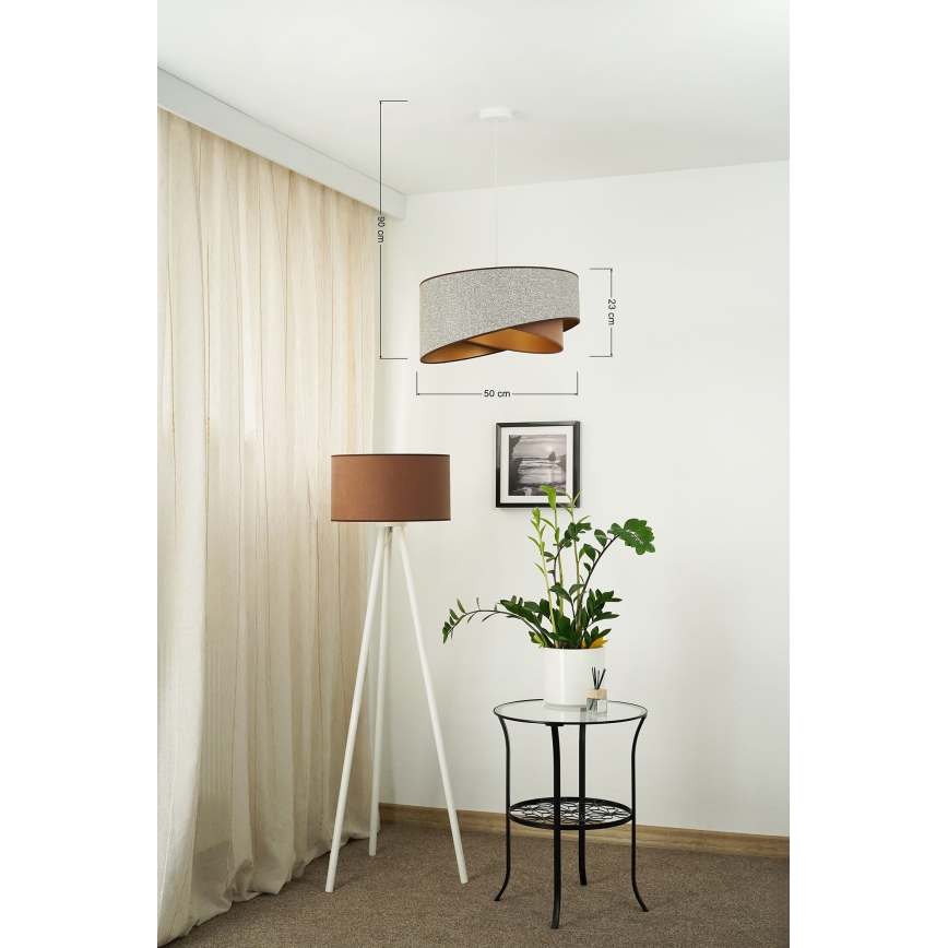 Brilagi - Suspension filaire LED LYRA 1xE27/15W/230V gris/crème/doré