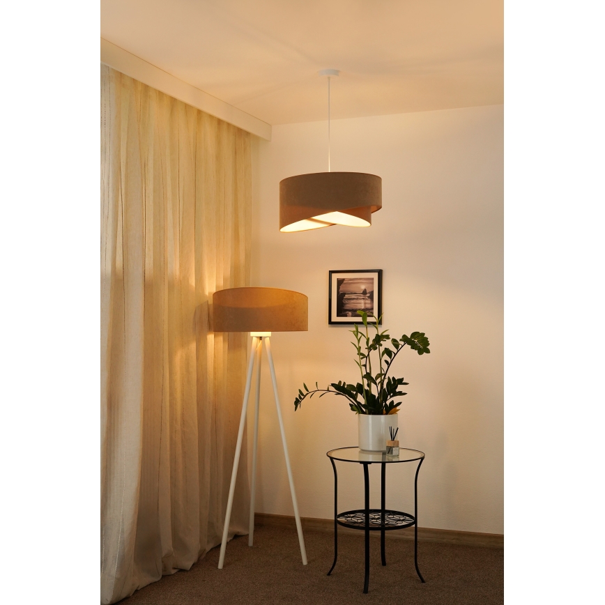 Brilagi - Suspension filaire LED LYRA 1xE27/15W/230V marron/blanc