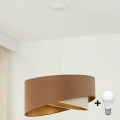 Brilagi - Suspension filaire LED LYRA 1xE27/15W/230V marron/crème/doré
