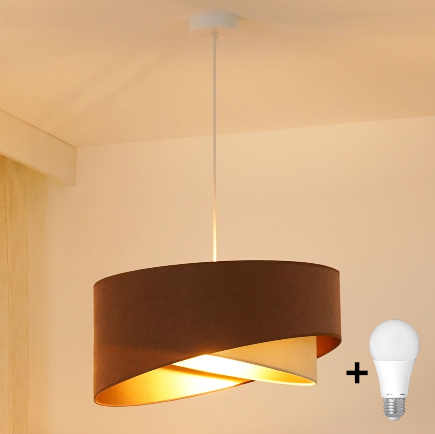 Brilagi - Suspension filaire LED LYRA 1xE27/15W/230V marron/crème/doré