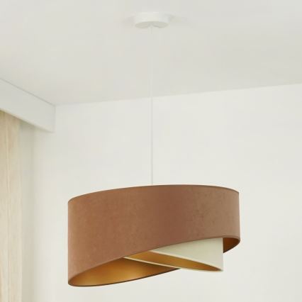 Brilagi - Suspension filaire LED LYRA 1xE27/15W/230V marron/crème/doré