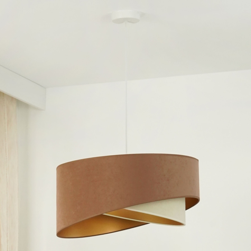 Brilagi - Suspension filaire LED LYRA 1xE27/15W/230V marron/crème/doré