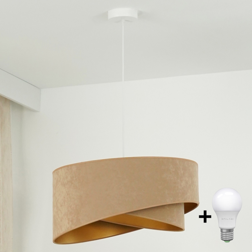 Brilagi - Suspension filaire LED LYRA 1xE27/15W/230V marron/doré