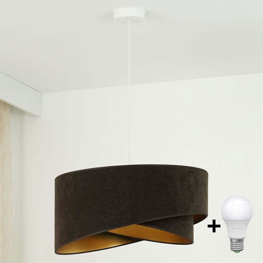 Brilagi - Suspension filaire LED LYRA 1xE27/15W/230V marron foncé/doré