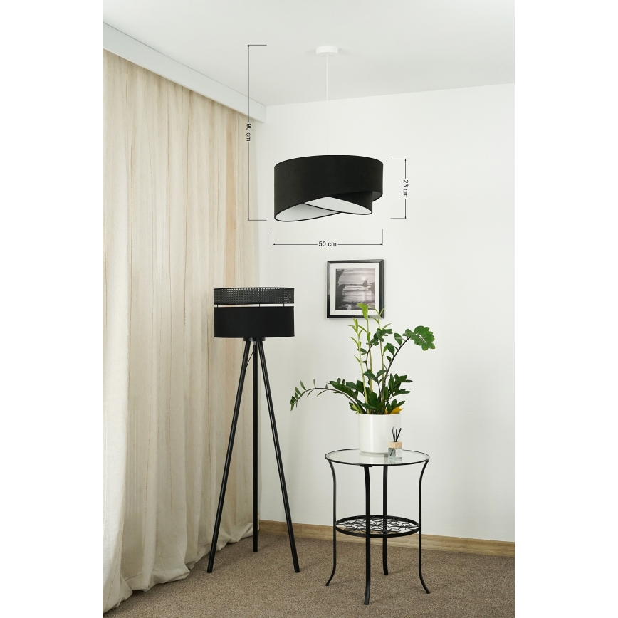 Brilagi - Suspension filaire LED LYRA 1xE27/15W/230V noir/blanc