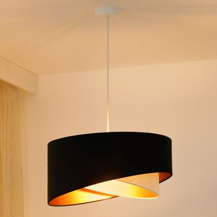Brilagi - Suspension filaire LED LYRA 1xE27/15W/230V noir/crème/doré