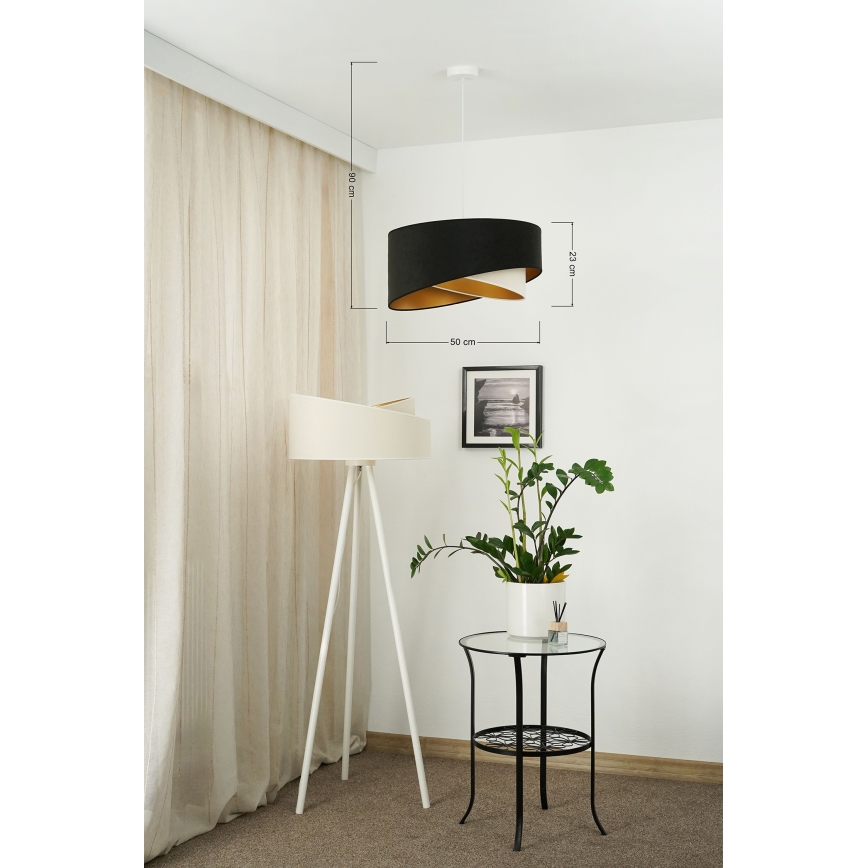 Brilagi - Suspension filaire LED LYRA 1xE27/15W/230V noir/crème/doré