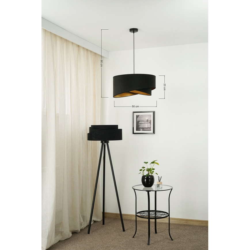 Brilagi - Suspension filaire LED LYRA 1xE27/15W/230V noir/doré