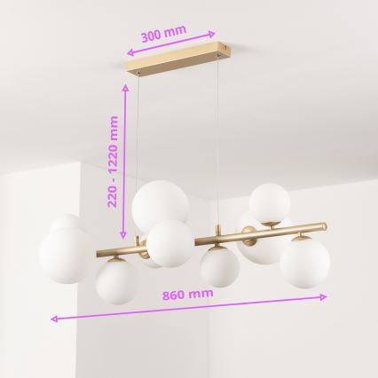 Brilagi - Suspension filaire LED MILLA 10xG9/3W/230V doré/blanc
