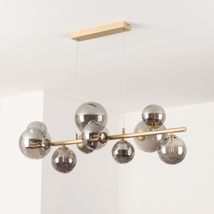 Brilagi - Suspension filaire LED MILLA 10xG9/3W/230V doré/fumé