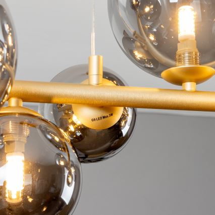 Brilagi - Suspension filaire LED MILLA 10xG9/3W/230V doré/fumé