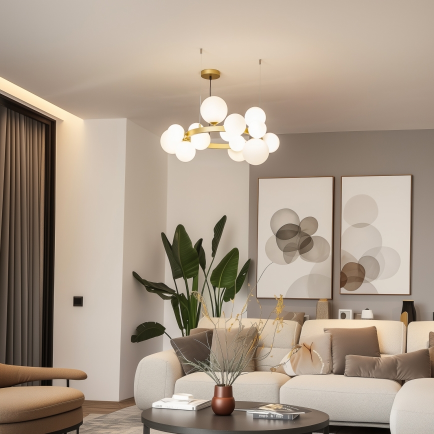 Brilagi - Suspension filaire LED MILLA 15xG9/3W/230V doré/blanc