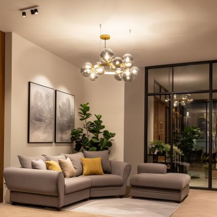 Brilagi - Suspension filaire LED MILLA 15xG9/3W/230V doré/fumé