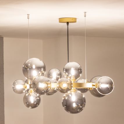 Brilagi - Suspension filaire LED MILLA 15xG9/3W/230V doré/fumé