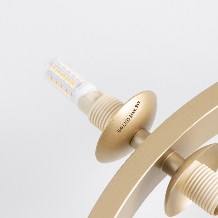 Brilagi - Suspension filaire LED MILLA 15xG9/3W/230V doré/fumé