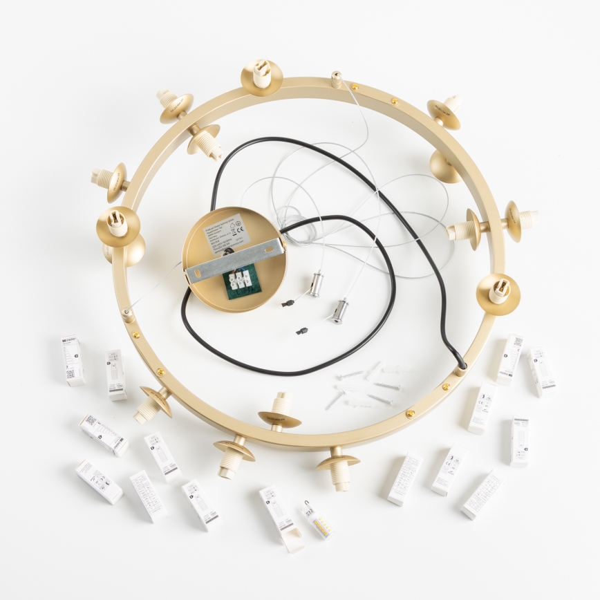 Brilagi - Suspension filaire LED MILLA 15xG9/3W/230V doré/fumé