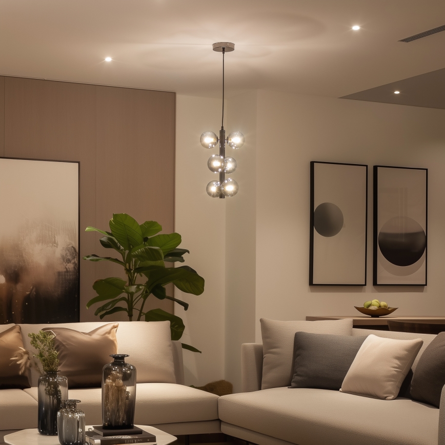 Brilagi - Suspension filaire LED MILLA 6xG9/3W/230V chrome brillant/fumé