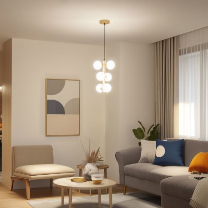 Brilagi - Suspension filaire LED MILLA 6xG9/3W/230V doré/blanc