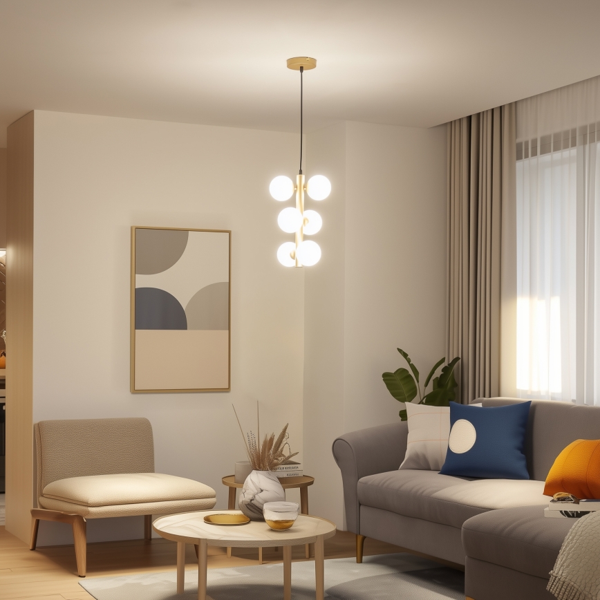 Brilagi - Suspension filaire LED MILLA 6xG9/3W/230V doré/blanc