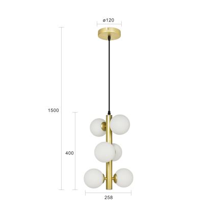 Brilagi - Suspension filaire LED MILLA 6xG9/3W/230V doré/blanc
