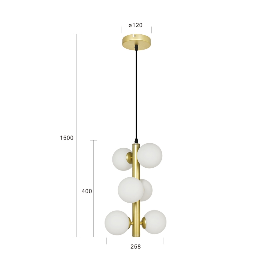 Brilagi - Suspension filaire LED MILLA 6xG9/3W/230V doré/blanc