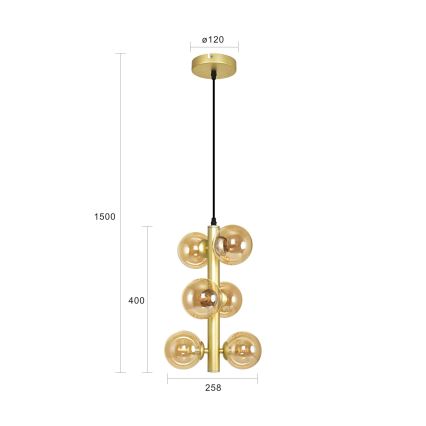 Brilagi - Suspension filaire LED MILLA 6xG9/3W/230V doré