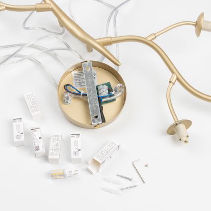 Brilagi - Suspension filaire LED MISTEL 6xG9/3W/230V doré/blanc