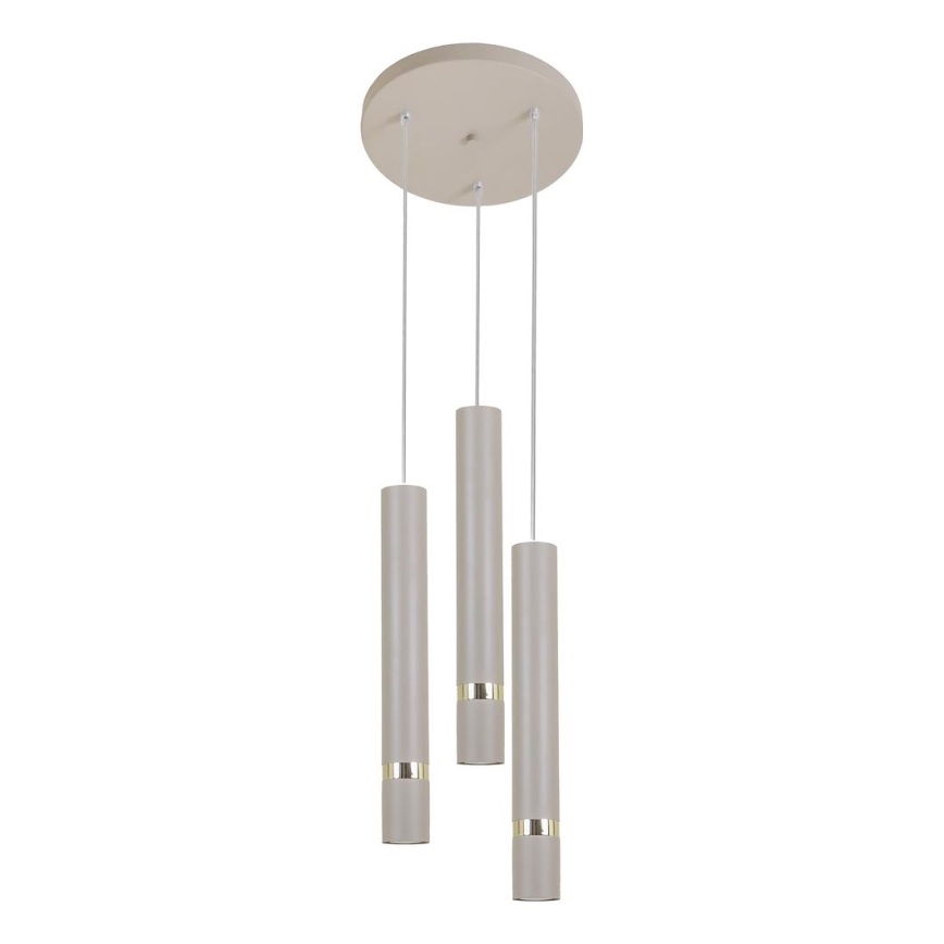 Brilagi - Suspension filaire POKER 3xGU10/25W/230V beige/doré