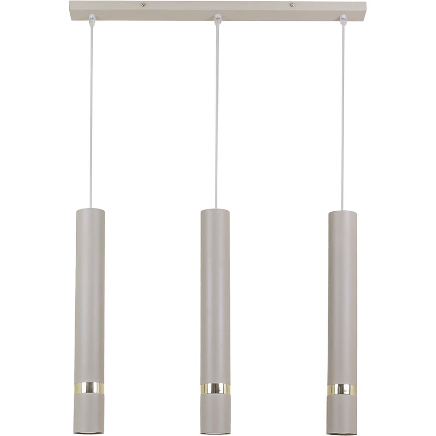 Brilagi - Suspension filaire POKER 3xGU10/25W/230V beige/doré