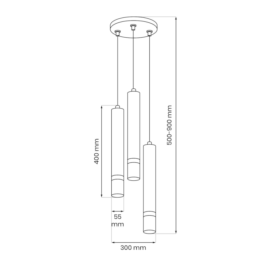 Brilagi - Suspension filaire POKER 3xGU10/25W/230V beige/doré