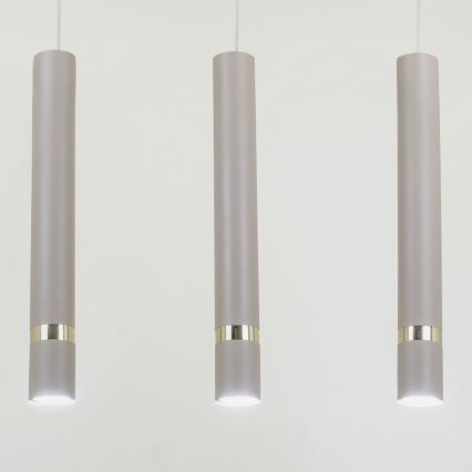 Brilagi - Suspension filaire POKER 3xGU10/25W/230V beige/doré