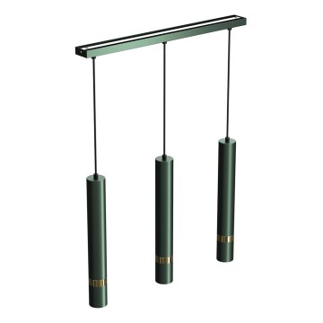 Brilagi - Suspension filaire POKER 3xGU10/25W/230V vert/doré
