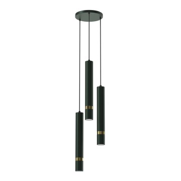 Brilagi - Suspension filaire POKER 3xGU10/25W/230V vert/doré