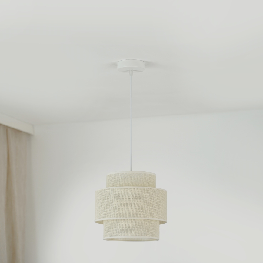 Brilagi - Suspension filaire SPACE YUTE 1xE27/15W/230V d. 25 cm crème/blanc