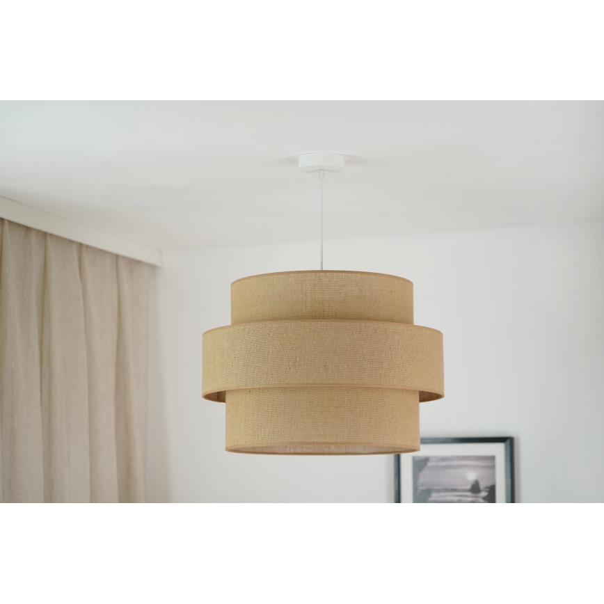 Brilagi - Suspension filaire SPACE YUTE 1xE27/15W/230V d. 50 cm beige/blanc