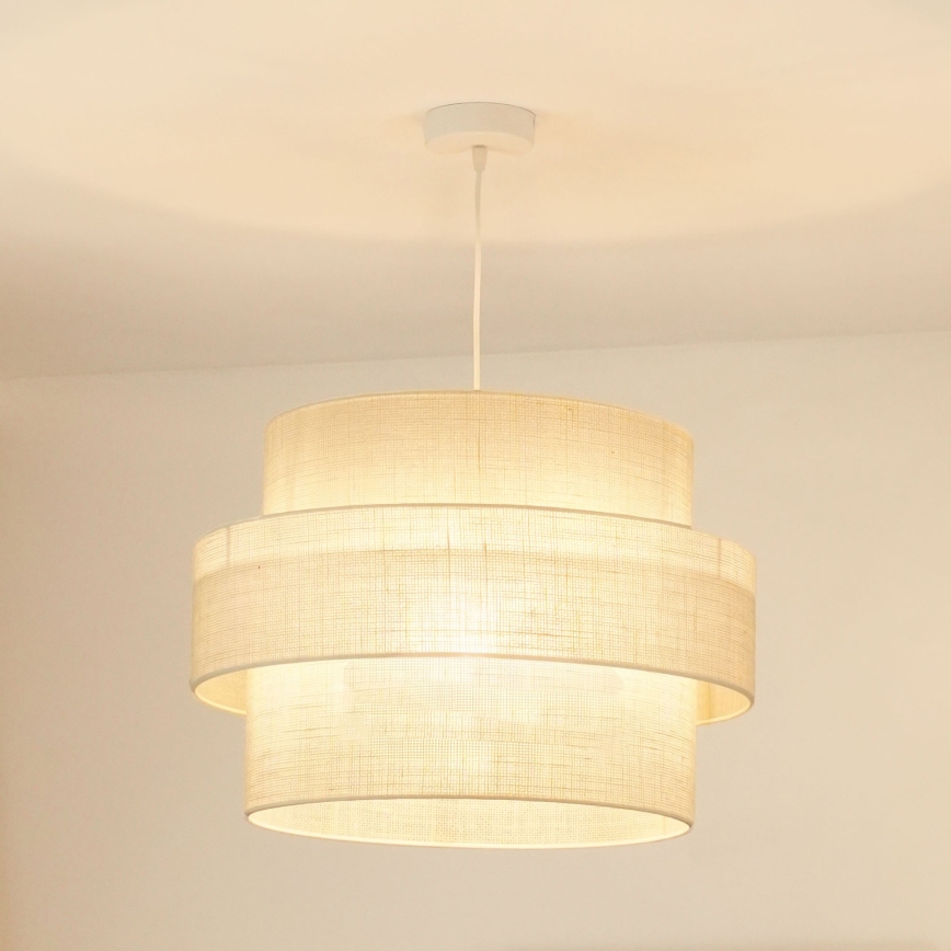 Brilagi - Suspension filaire SPACE YUTE 1xE27/15W/230V d. 50 cm crème/blanc